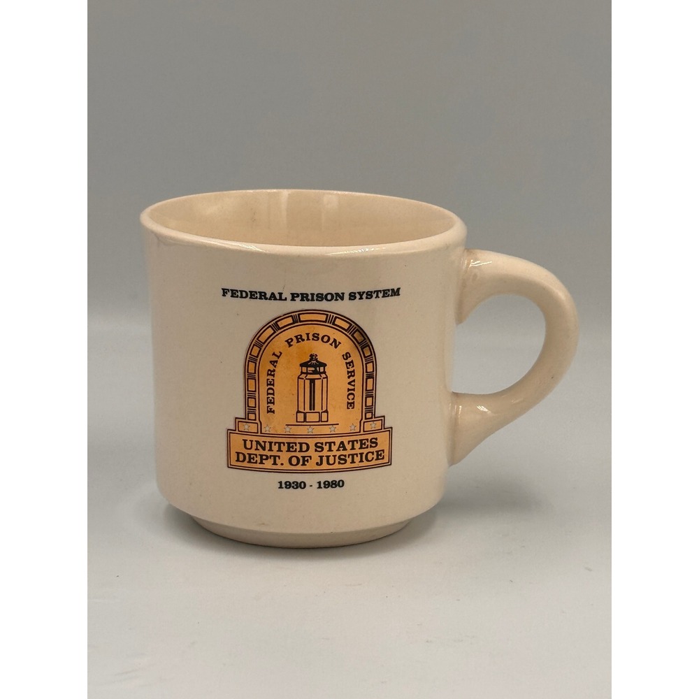 Vintage Federal Prison System 50th Anniversary Mug 1930-1980 Springfield MO DOJ